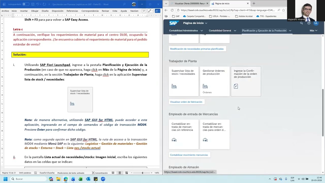 Parte 05 - Ejercicio 03 - Utilización de SAP Versión 4.2 - Procesos Logísticos