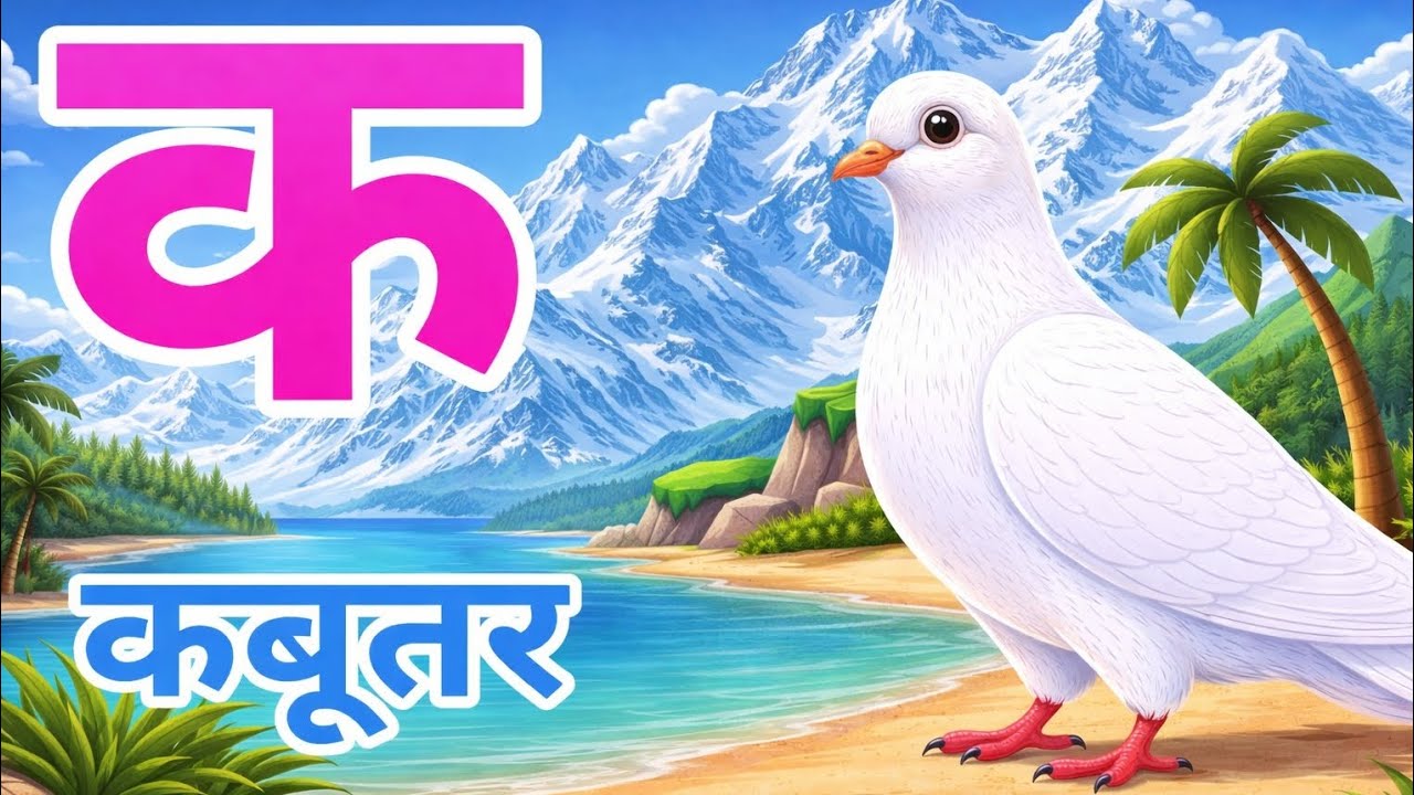 क से कबूतर, अ से अनार a se anaar k se kabutar I Hindi varnmala I ABCD क से कबूतर अ से अनार kids song