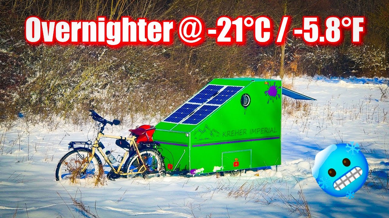 ❄️BIKE CAMPER SURVIVAL WINTER OVERNIGHTER @ -21°C