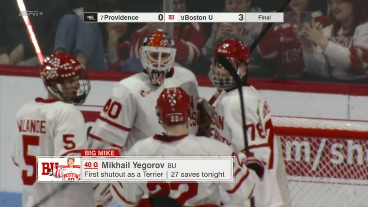Mikhail Yegorov Goalie Reel BU vs Providence 2/15/2025 First Collegiate Shutout
