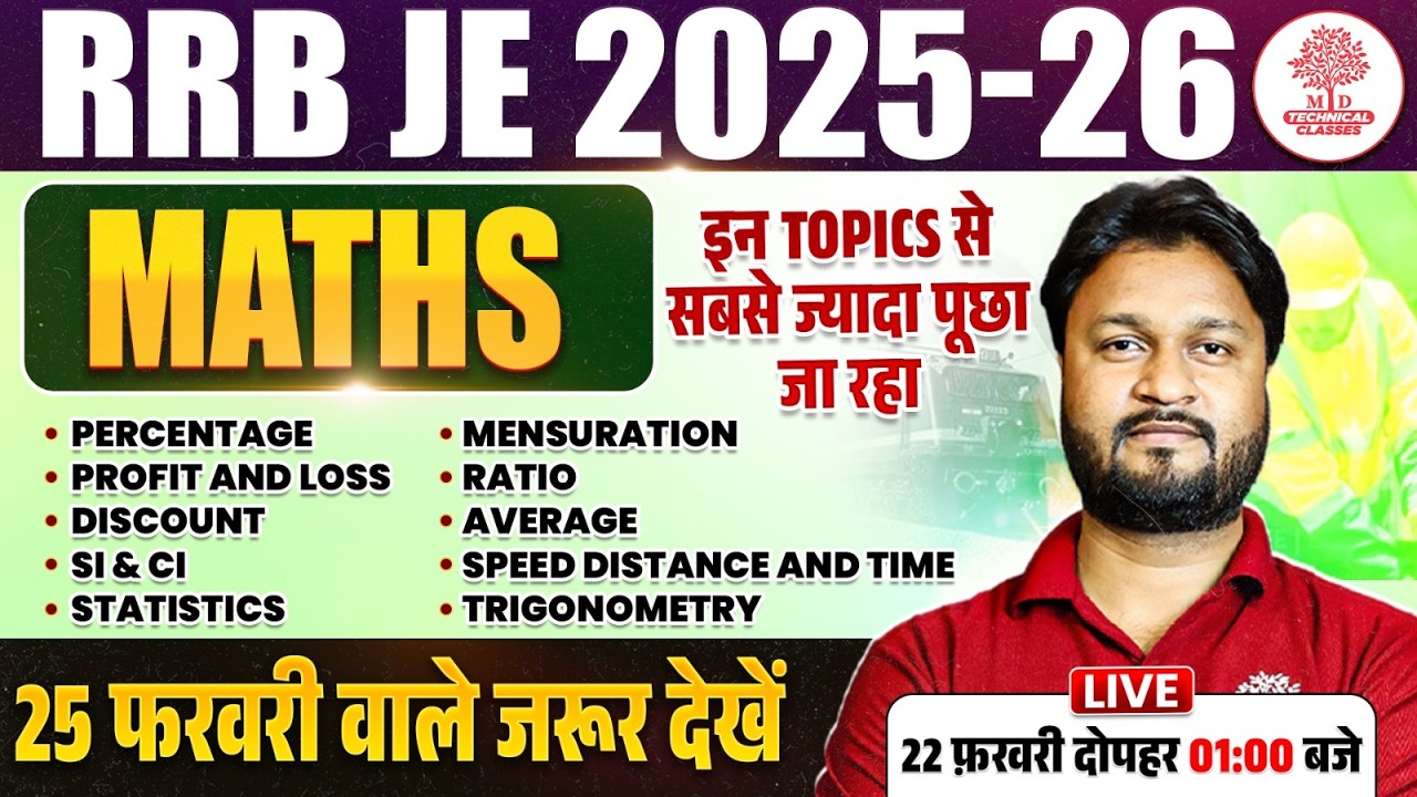 RRB JE CBT 1 MATHS SAMPLE PAPER 2026 | RRB JE MATHS ANALYSIS 2026 | RRB JE CBT 1 EXAM ANALYSIS 2026