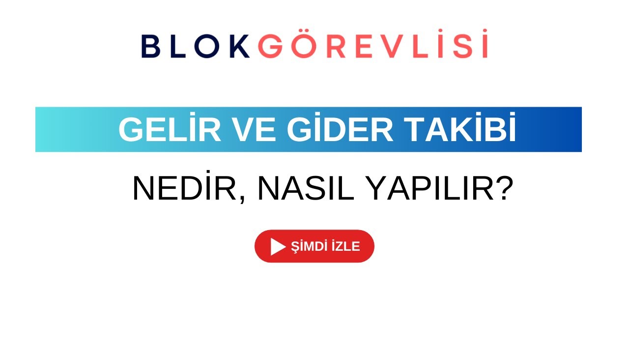 Site Yönetimi Programı; Muhasebe ve Gelir - Gider Takibi