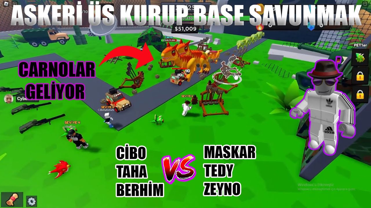 3v3 ÇAĞLAR BOYU ROBLOX! 25 TUR DAYANILABİLİR Mİ? | CyberRulz Mekiple ROBLOX Base Savunma Oynuyor