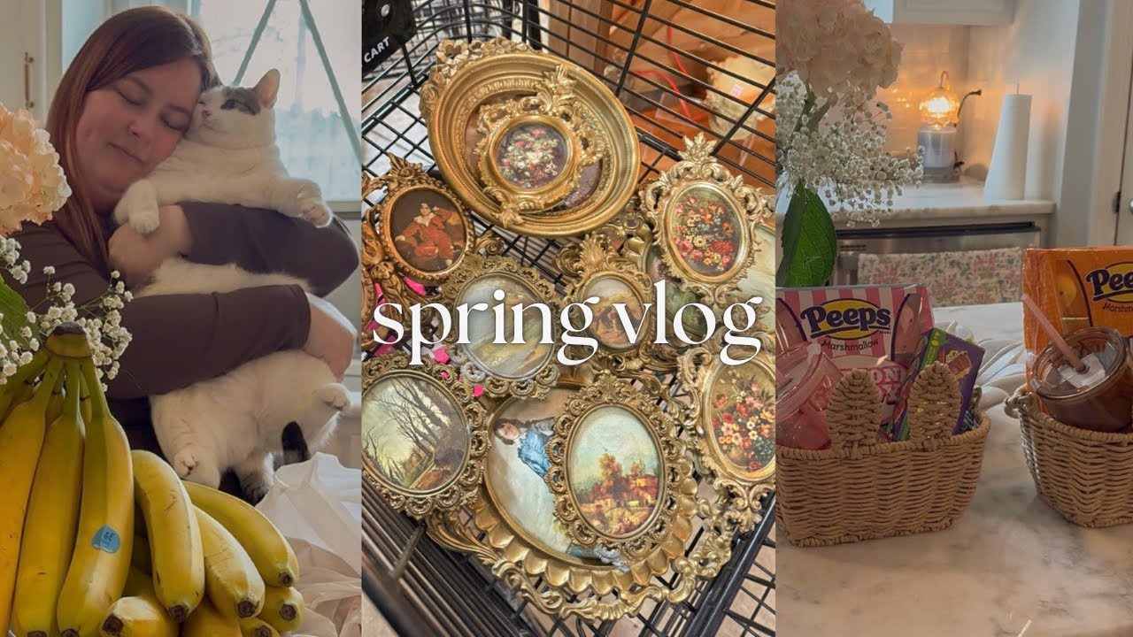 Spring Vlog 🌷 Thrifting for Vintage Spring Decor | Life & Home Updates + Easter Basket Ideas