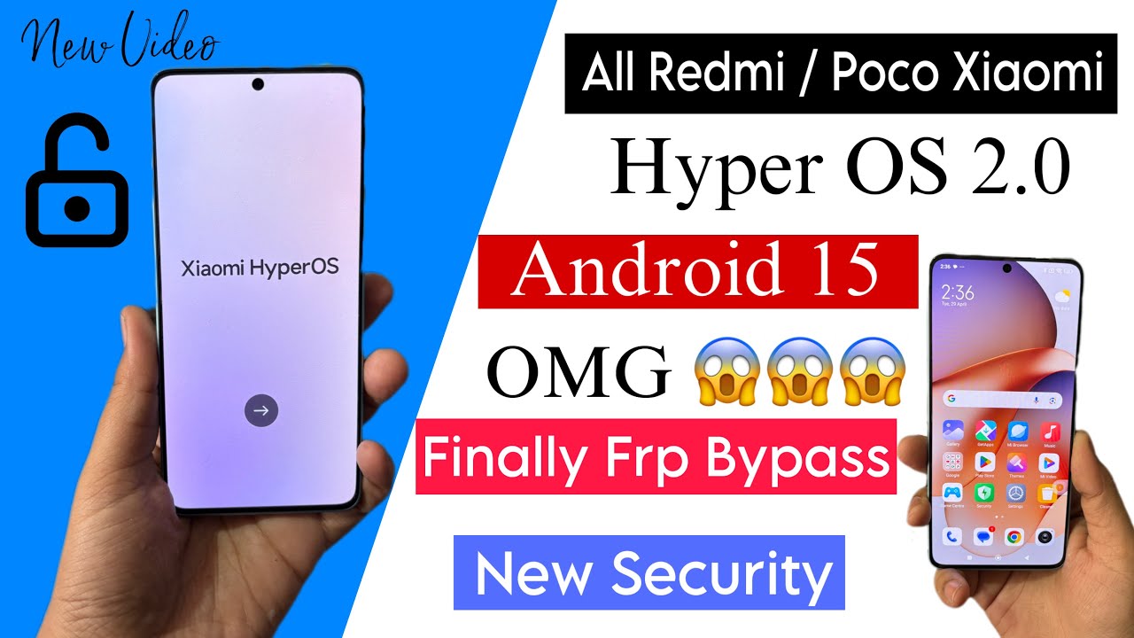 All Xiaomi/Redmi/Poco HyperOs 2.0 FRP Bypass Android 15 | Gmail Lock Remove HyperOs 2.0 HyperOs |