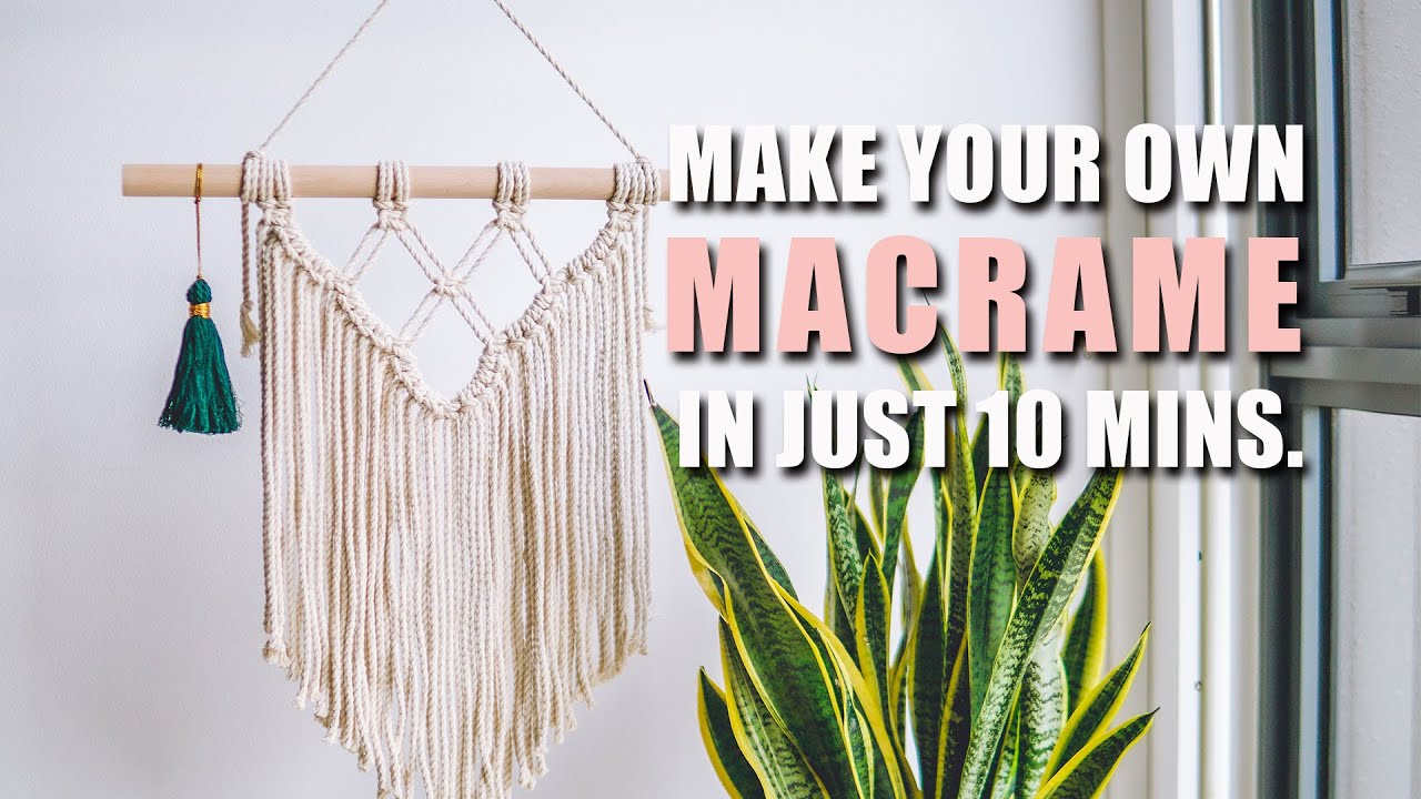 HOW TO MAKE MACRAME WALL HANGING FOR BEGINNERS | MACRAME IN 10 MINUTES