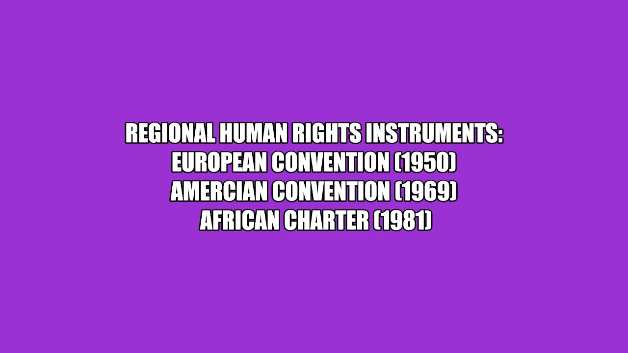 REGIONAL HUMAN RIGHTS INSTRUMENTS