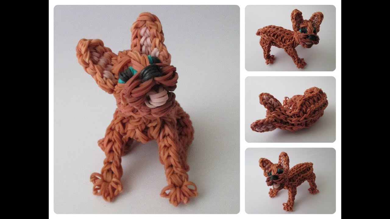 DIY Rainbow Loom french bulldog puppy Part 2/2 Loombicious