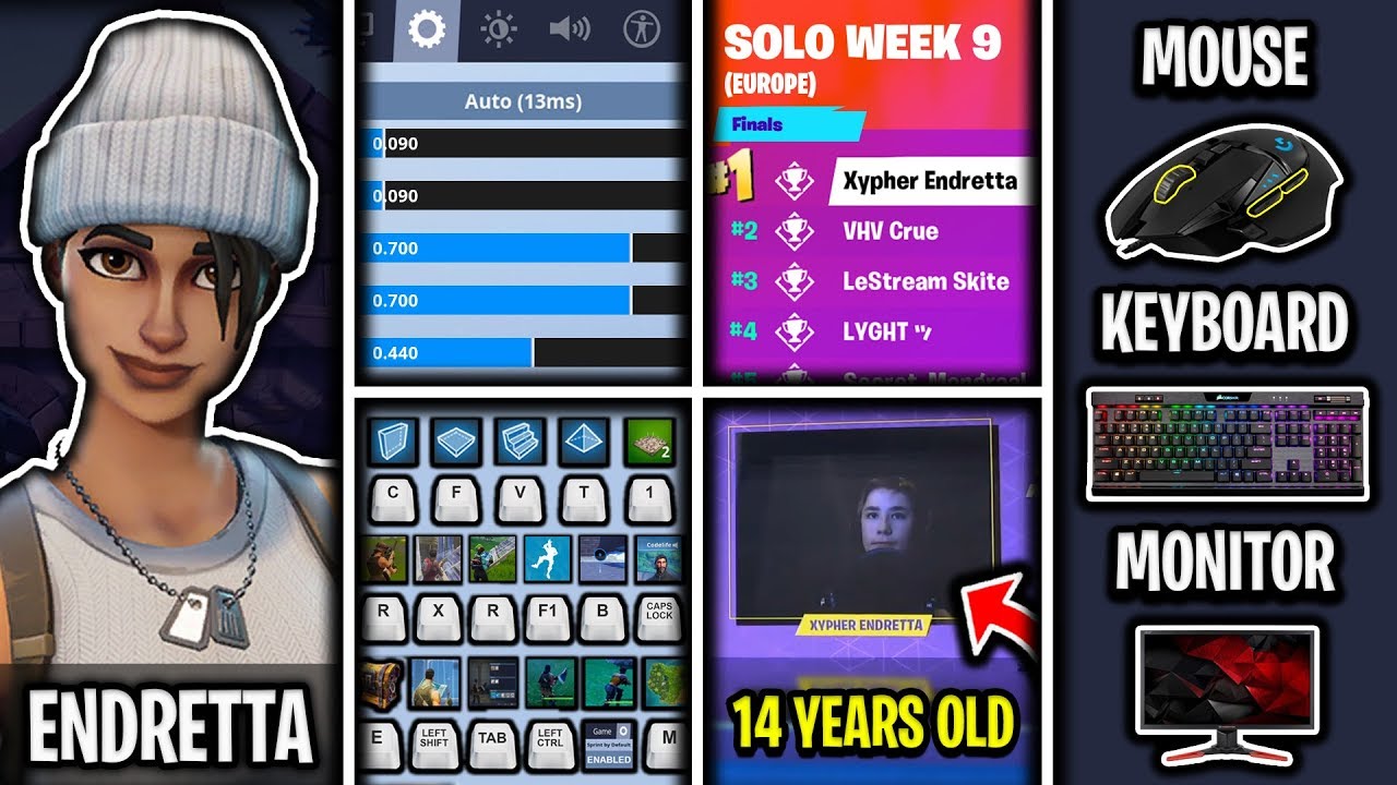 Endretta Fortnite Settings, Keybinds and Setup (1st World Cup Finals - 14 Years old)