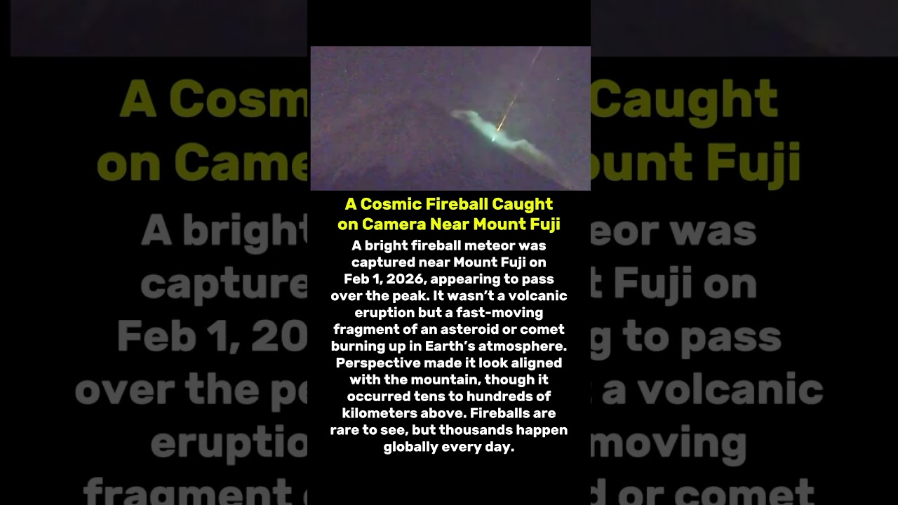 🌌A Cosmic Fireball Caught on Camera Near Mount Fuji #shorts #astronomy #astrophysics  #space