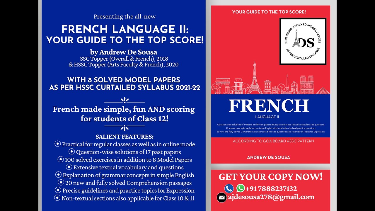 FRENCH LANGUAGE II: YOUR GUIDE TO THE TOP SCORE - Goa Board HSSC French Reference & Workbook Release