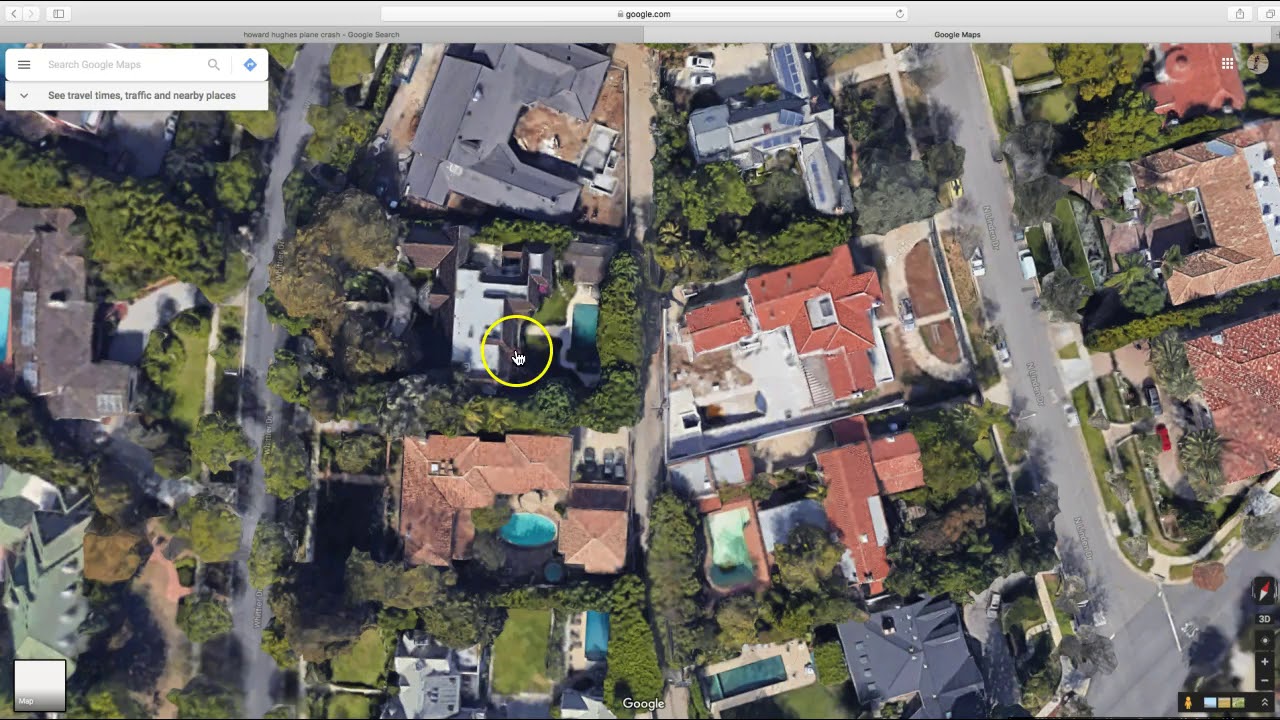 Howard Hughes Plane Crash location from Google Earth