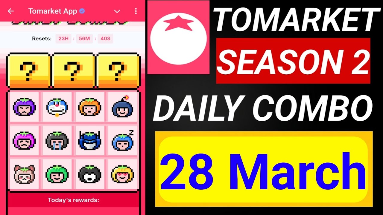 Tomarket Daily Combo | Today Tomarket Combo | 28-29 March 