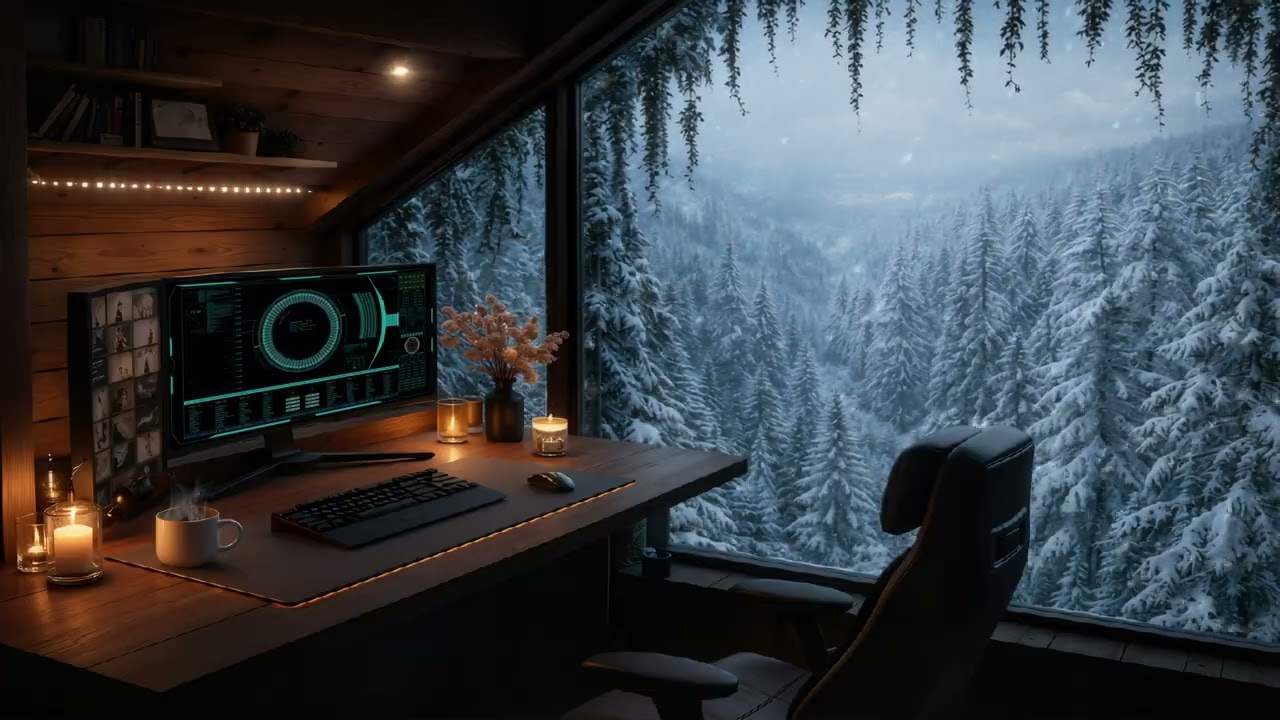 Cozy Mountain Deep Work Lofi | Focus & Study Music with Relaxing Winter Scenery