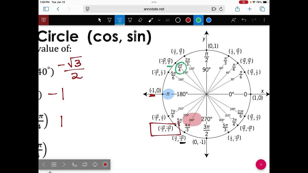 1/13 PC 6.3 Properties of Trig Functions