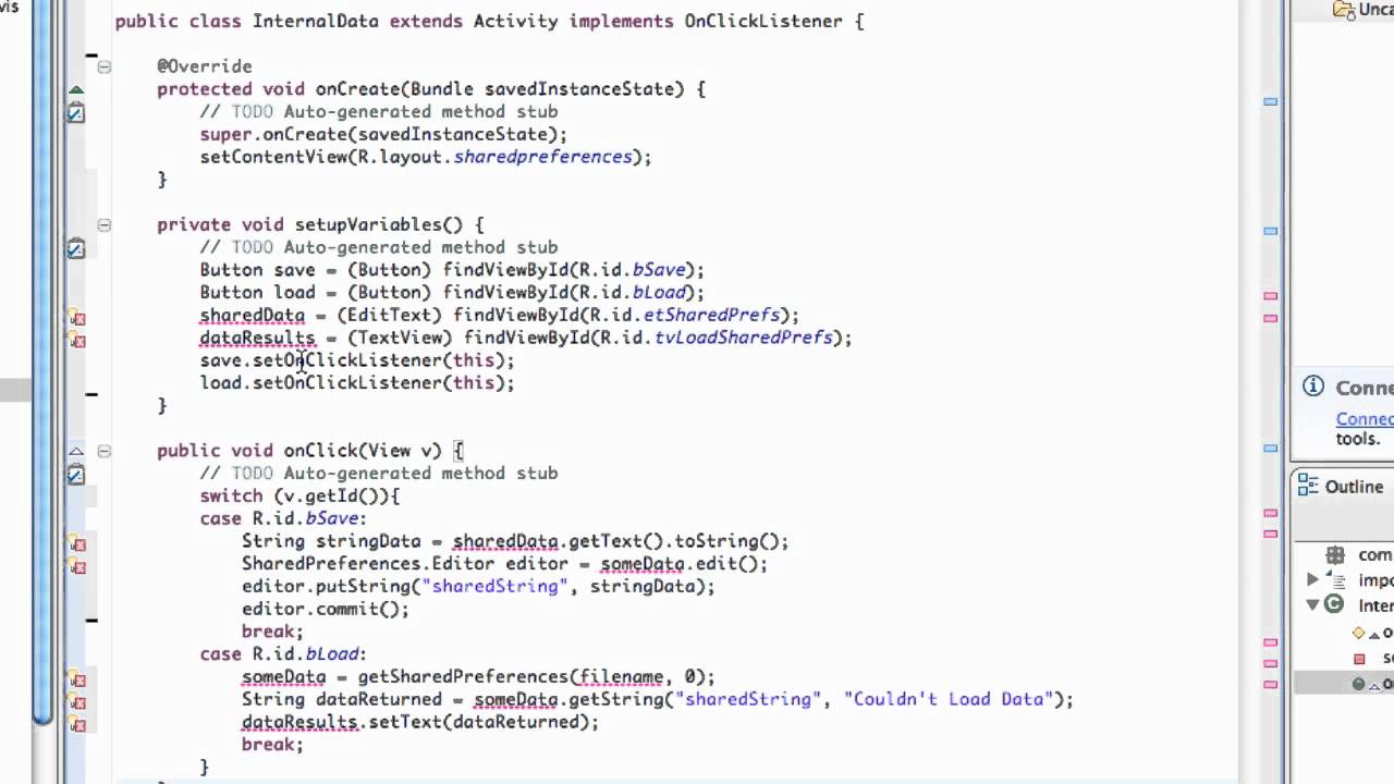 Android Application Development Tutorial - 98 - File Output Stream for Internal Storage