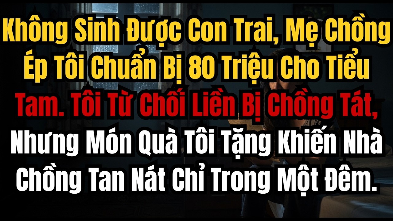 Không Sinh Được Con Trai, Mẹ Chồng Ép Tôi Chuẩn Bị 80 Triệu Cho Tiểu Tam  Tôi Từ Liền Bị Chồng Tát..