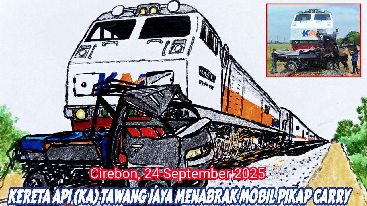 KA TAWANG JAYA HANTAM PIKAP DI CIREBON 24 SEPT 2025