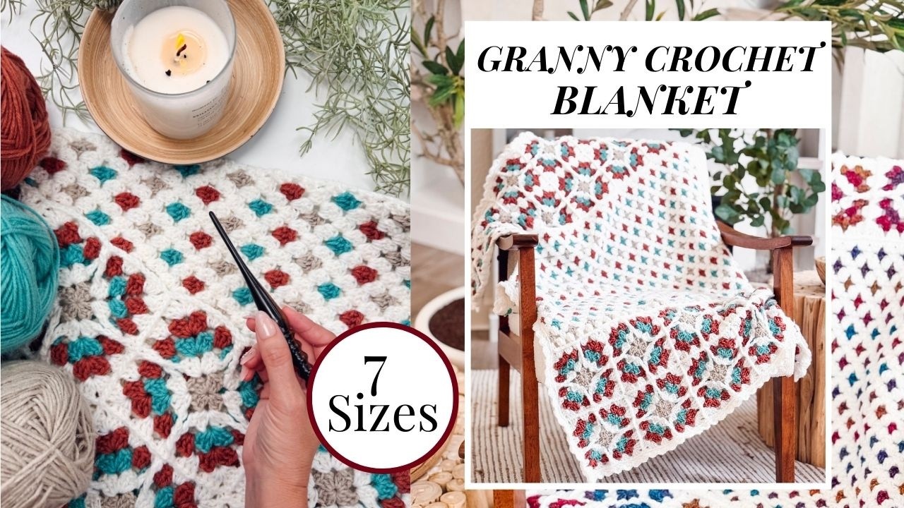 Windowpane Granny Square Crochet Blanket with Unique Granny Stitches