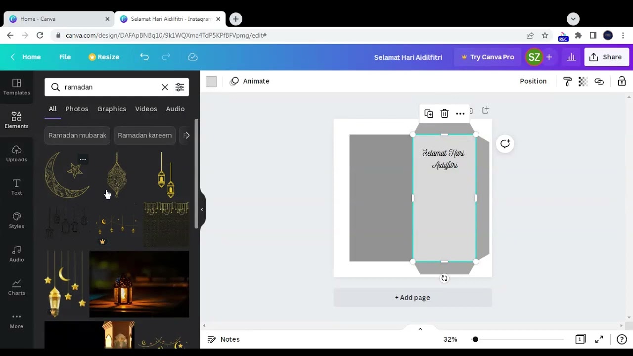 Tutorial sampul duit raya menggunakan Canva