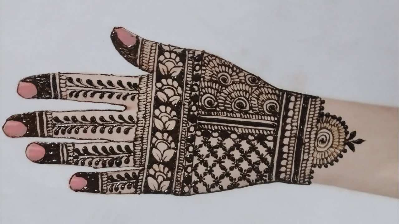New check and flower Mehndi half hand mehndi simple mehndi design#shreemehadiartist
