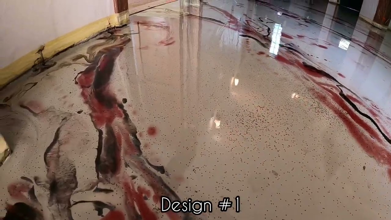 O casa, 3 modele diferite de pardoseala epoxidica: turquoise, alb,  gri,  negru,  auriu,  visiniu