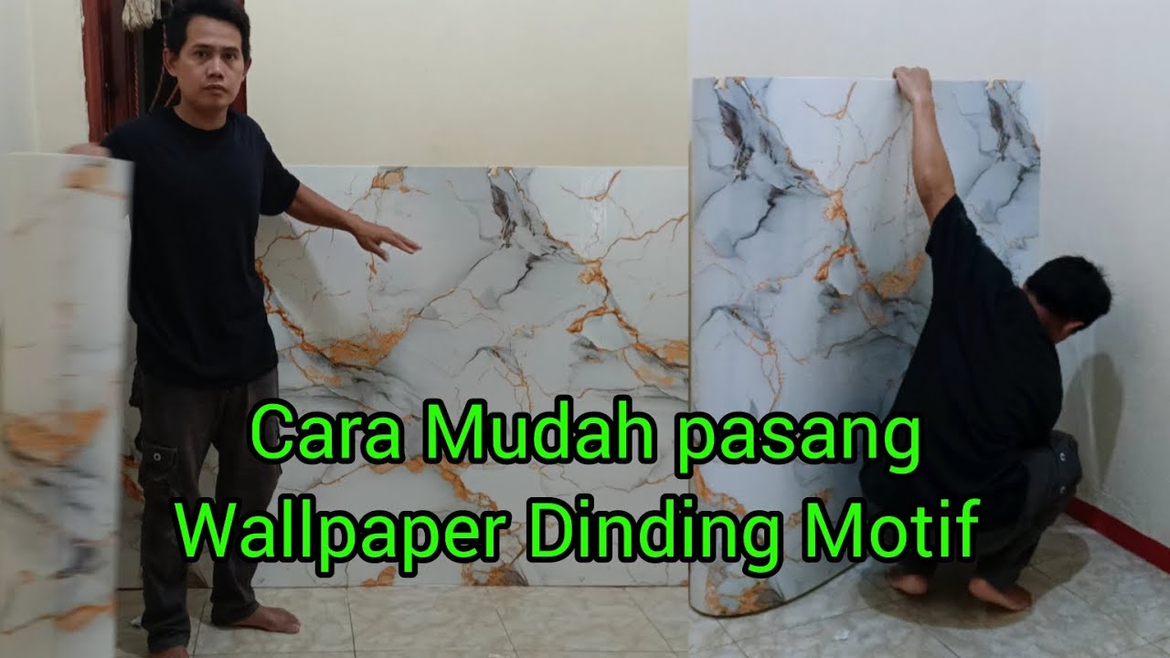 Cara mudah Pasang Wallpaper Dinding Motif Vinyl ukuran 120 x 240 cm 