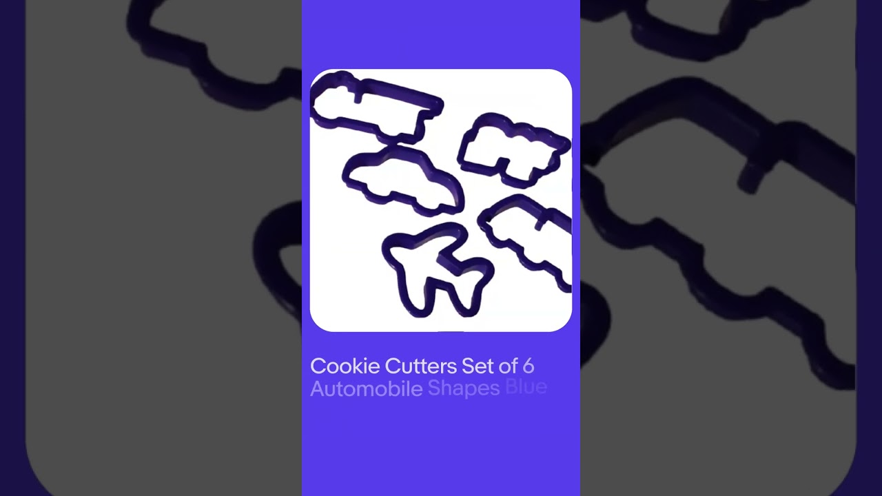 Cookie Cutters Set of 6 Automobile Shapes Blue Airplane Car Trucks