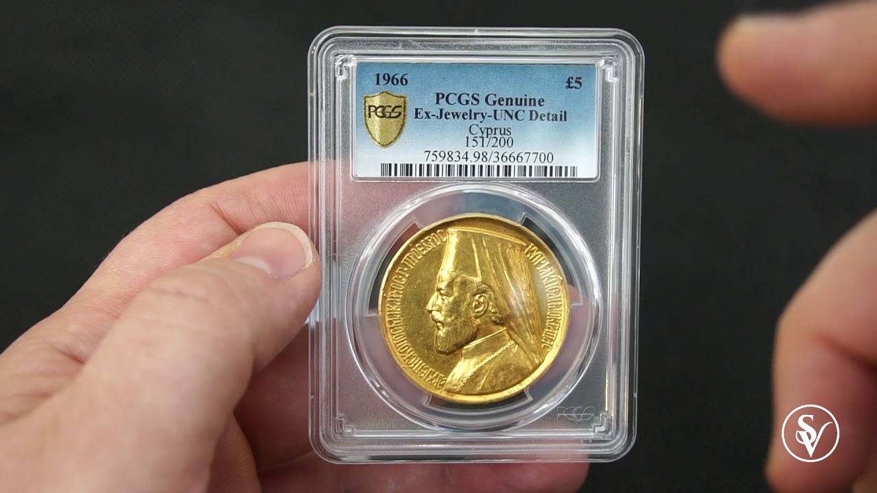 1966 Makarios 5 pound gold sovereign currency  and numbered issue!!