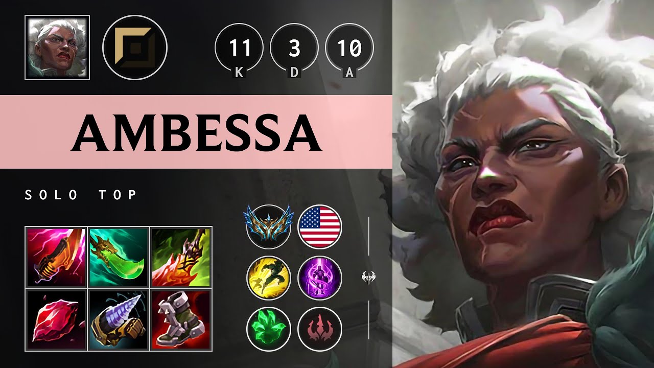 Ambessa Top vs Darius: Triple Kill, Legendary - NA Challenger Patch 14.24