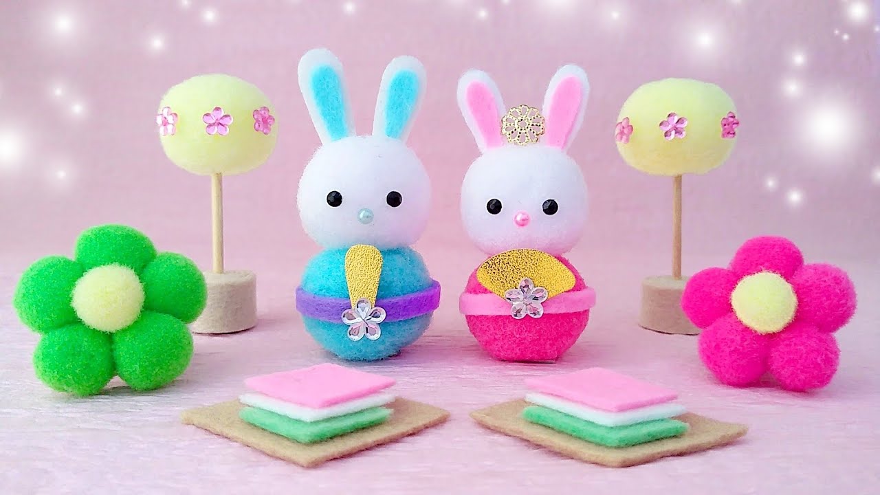 【簡単】ひな祭り🎎ひな人形セット【全部100均】切って貼るだけ✨※訂正！ぼんぼりのポンポンサイズは2.5cmです！