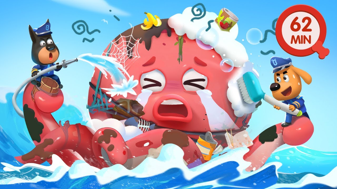 Police Save the Giant Octopus | Protect the Environment | Kids Cartoon | Sheriff Labrador