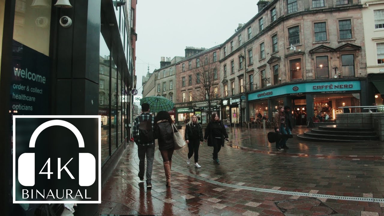Stirling, Scotland | Moody City Walk in Drizzle ☔ 4K