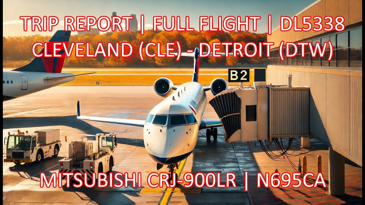 Trip Report | CRJ-900LR | Cleveland (CLE) - Detroit (DTW) | Endeavor Air | Flight DL5338 | N695CA