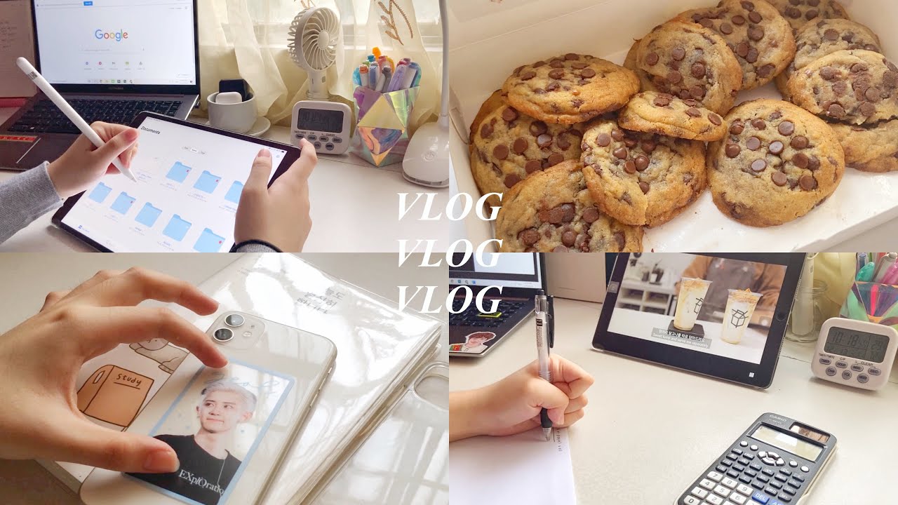weekly vlog 🍪 • studying, decorating my phone case, mini skincare haul & cookies
