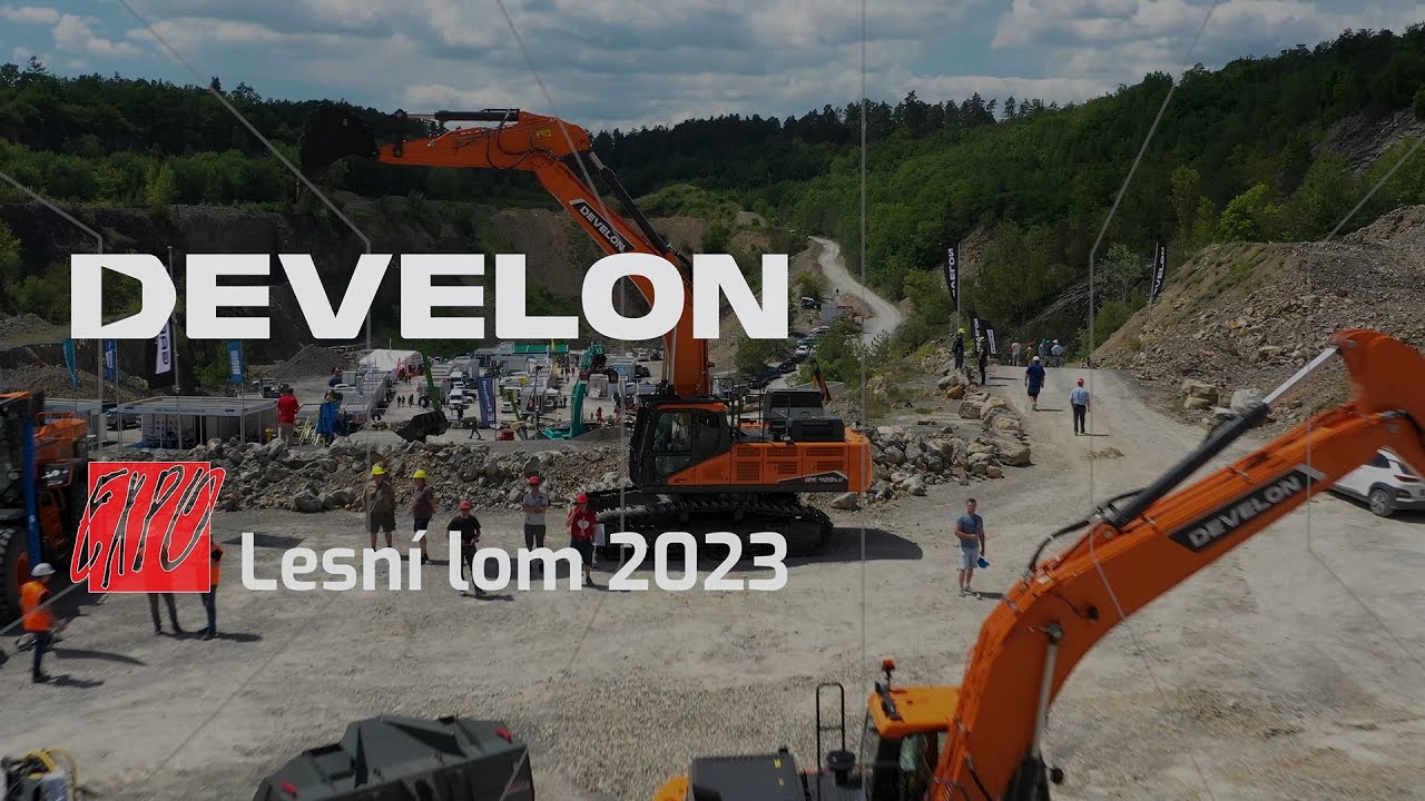 Stavební stroje DEVELON a jejich česká premiéra na EXPO Lesní lom