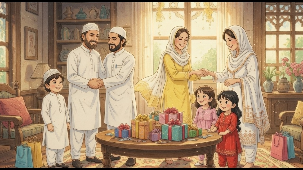 🌙✨ First Day of Eid ul Fitr | Cinematic Ghibli Style Short Film 🎬🌸 ✨🌙 #EidVibes #AnimatedStory