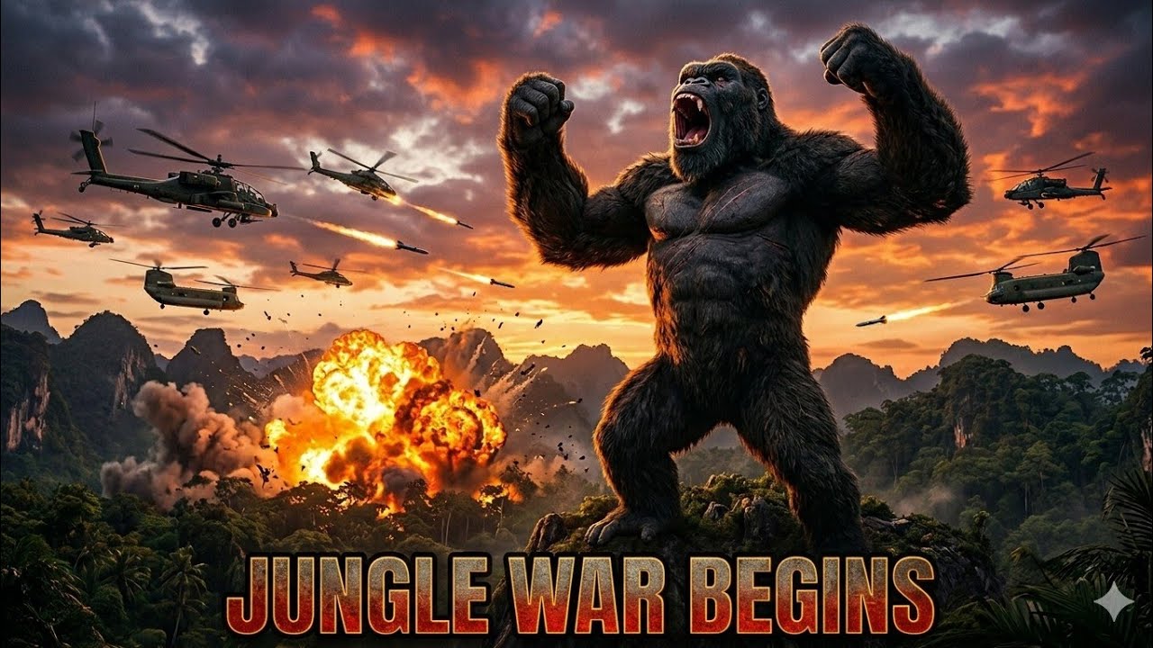 Rise of Kong in the Amazon Jungle / Giant Monster Battle Movie (AI Cinematic)