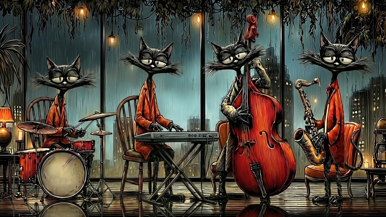 Forget the Rain, Just Blue &mdash; Rainy Night Baritone & Upright Bass Jazz