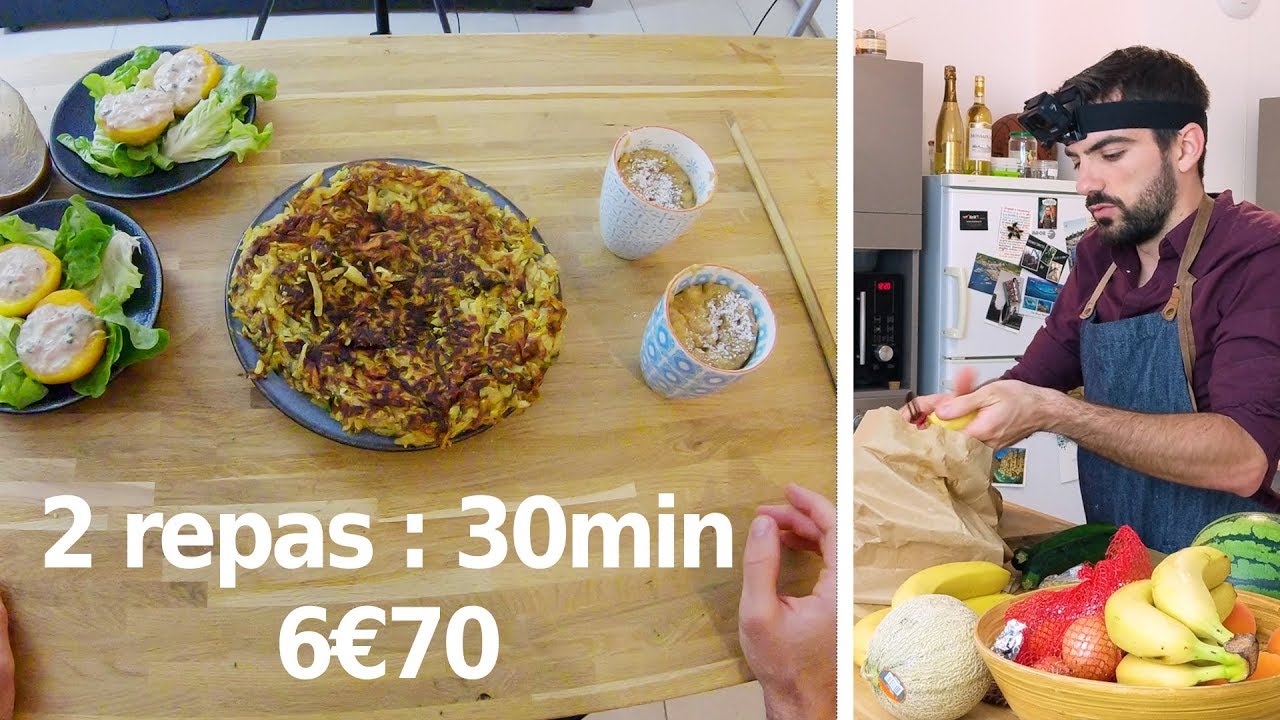 Repas de Crise en 30 minutes - Entrée, plat et dessert pour moins de 3€50