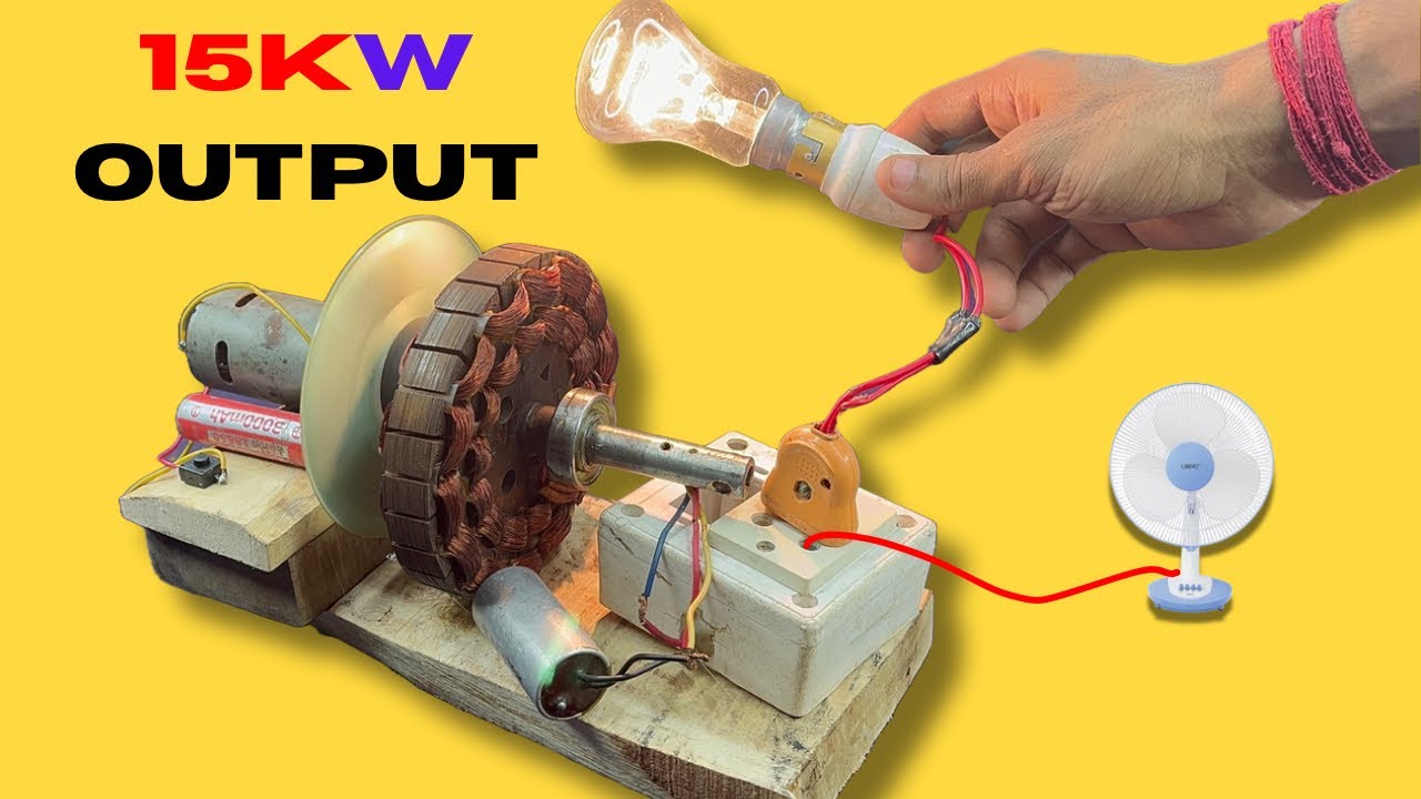 A 15KW Generator From Ceiling Fan Coil || how to make your own electricity