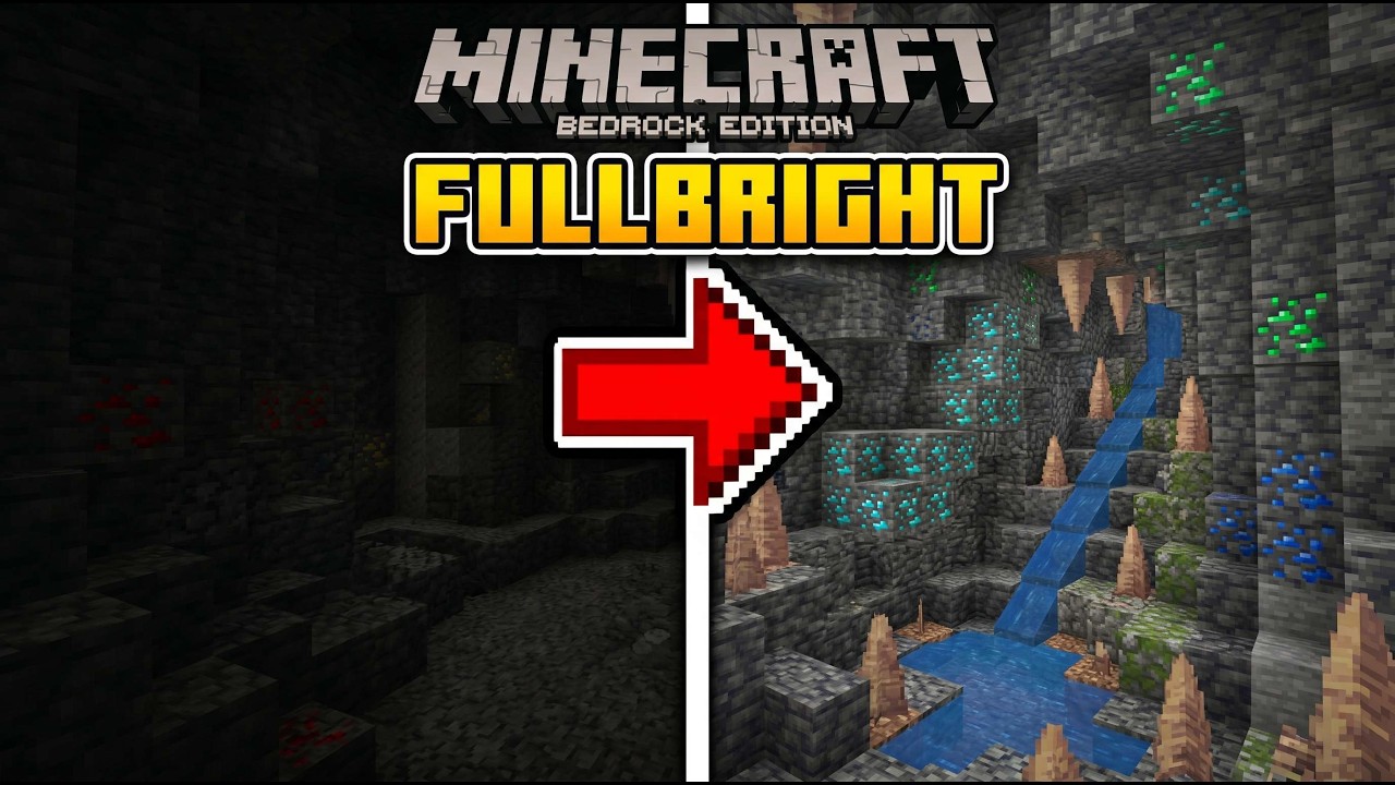 Как получить Fullbright в Minecraft Bedrock (Ночное зрение)
