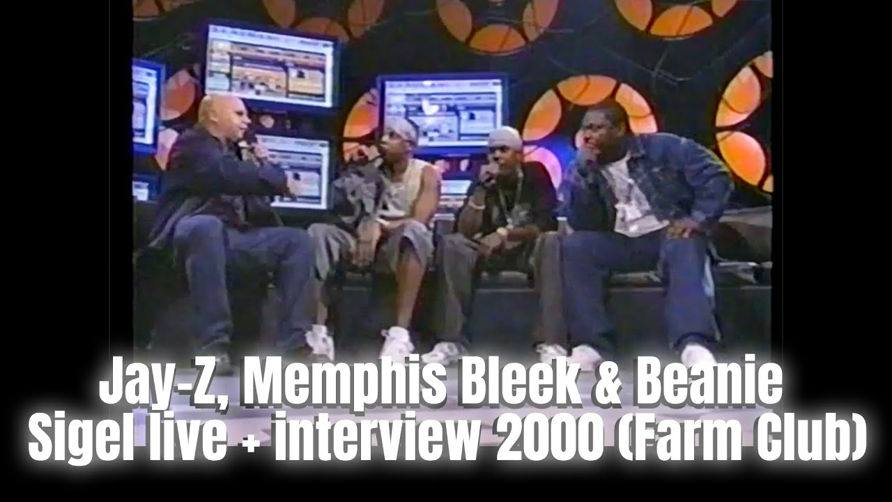 Jay-Z, Memphis Bleek & Beanie Sigel live + interview 2000 (Farm Club)
