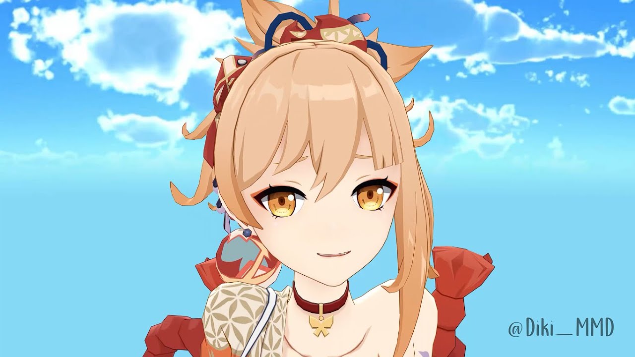 4K Yoimiya Kiss MMD | Genshin Impact