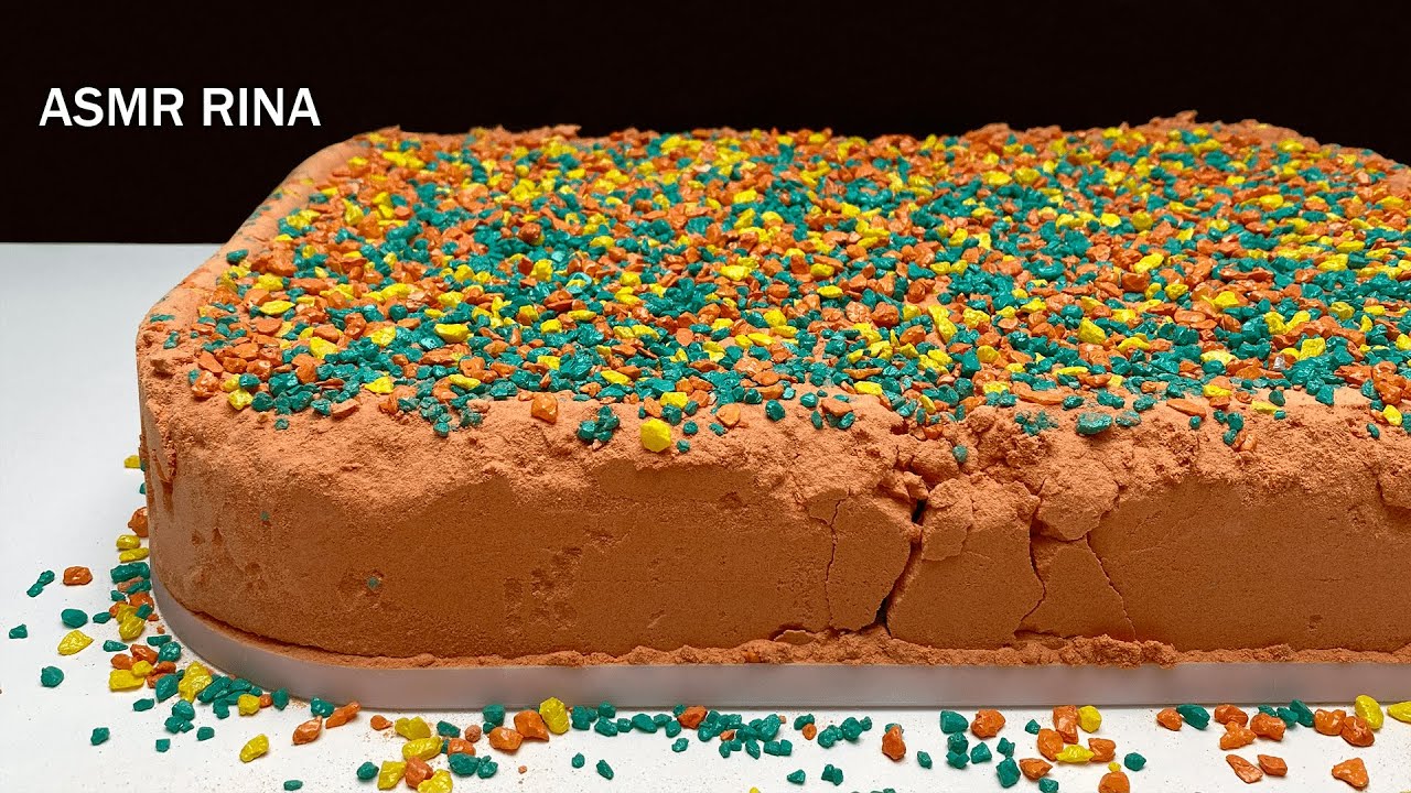 ASMR baking soda chunk with candies crumble