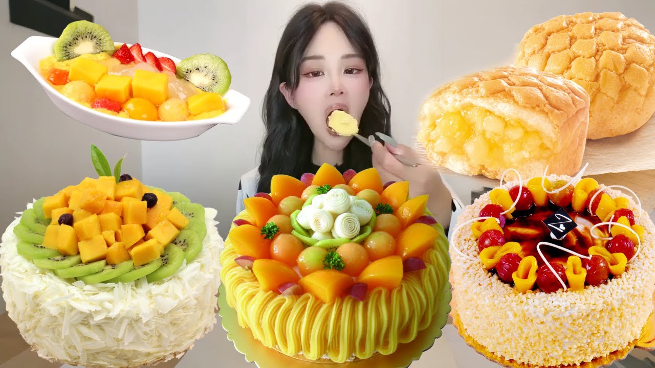 Asmr🍰Eating Custard-free cake🍰 (Soft And Waxy Sound) 크림丨먹방丨Mukbang丨Satisfying丨Eatings