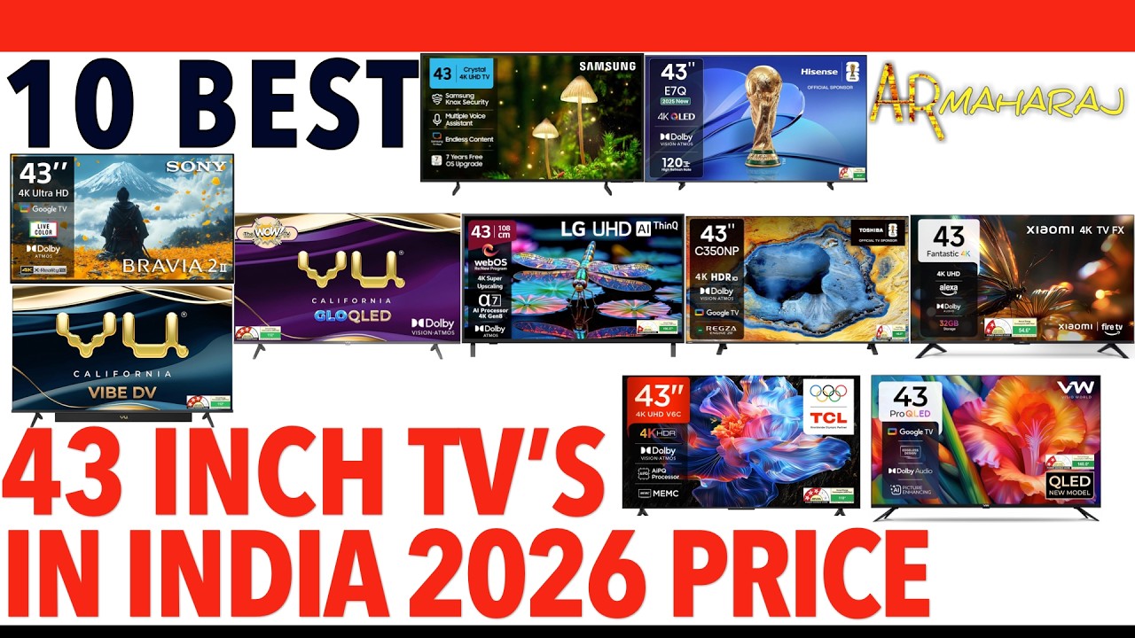 📺 Top 10 Best 43 Inch TV's iN India 2026 | ✨ 43 Inch Tv Price | SONY, LG, VU, SAMSUNG, TCL, HISENSE