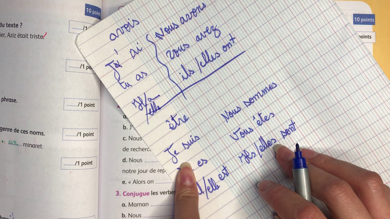 (4AEP) Page:105. Unité 3. Évaluation du premier semestre Conjugaison. Mes apprentissages en français