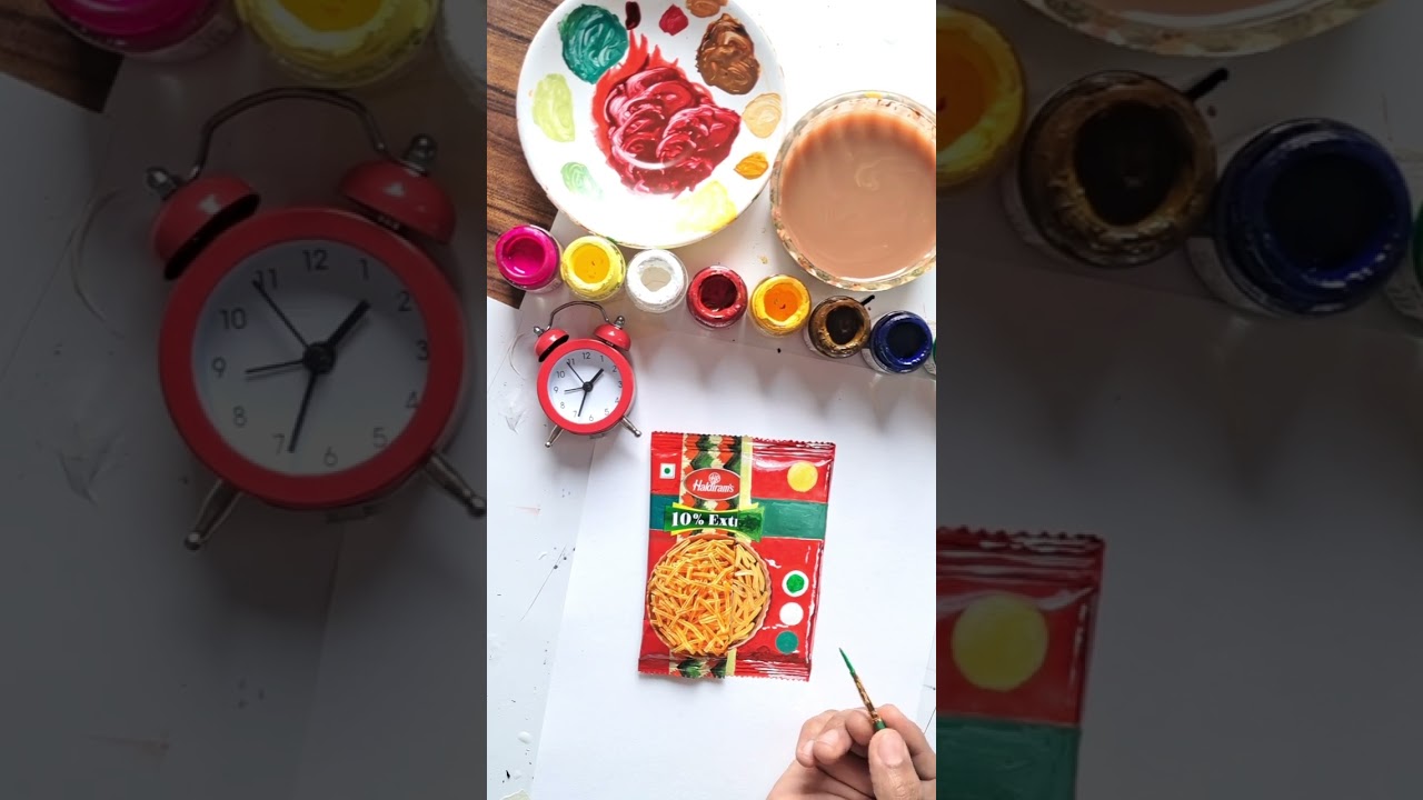 😱😯Punjabi Tadka Realistic Painting Art|#artbox #art #punjabitadka #trending #timelapse 