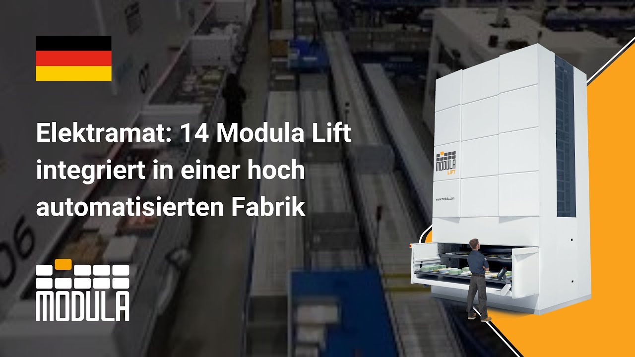 Elektramat: 14 Modula Lift integriert in einer hoch automatisierten Fabrik